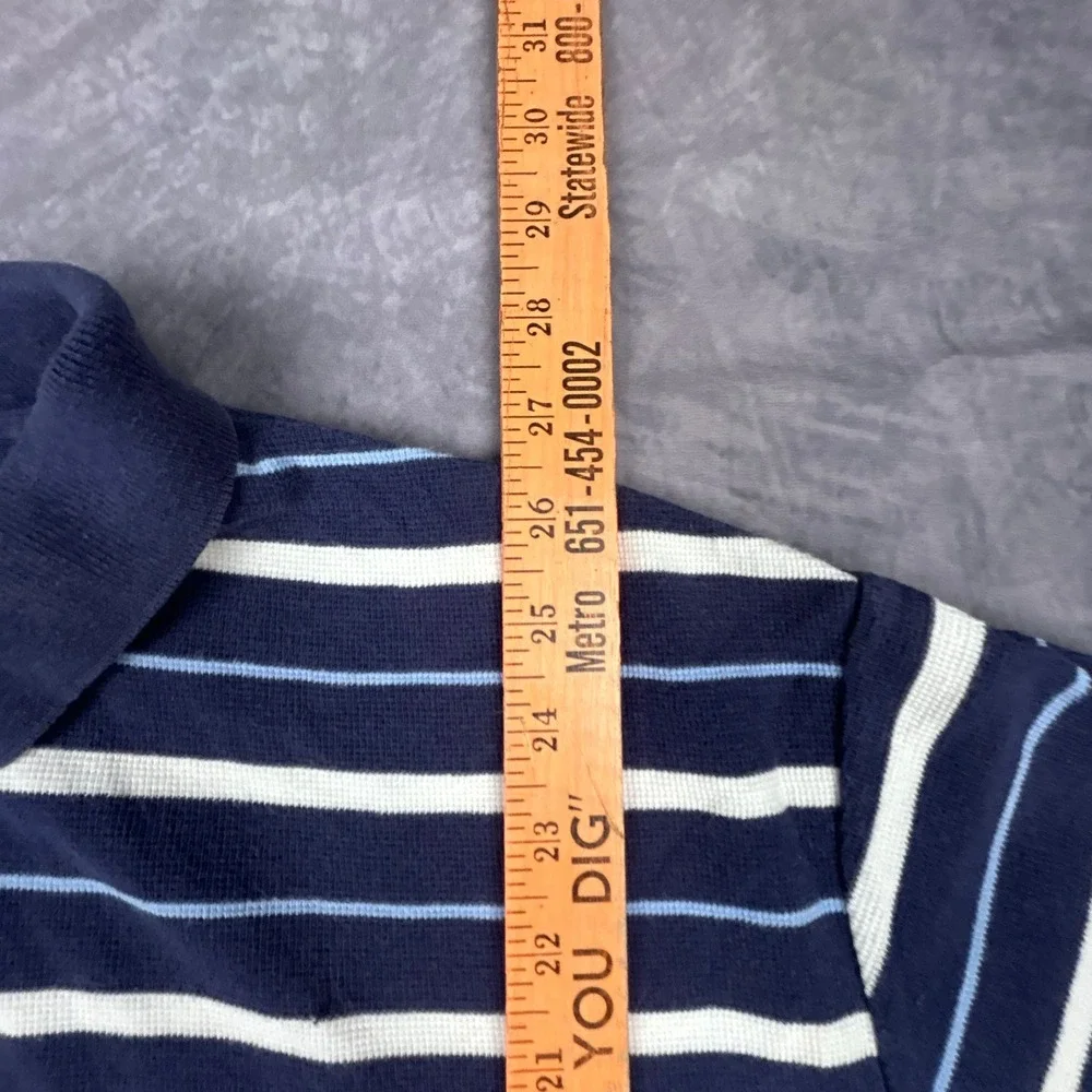 Polo Ralph‎ Lauren Striped Polo Shirt Mens Large Navy Blue White Y2K 90s Relaxed